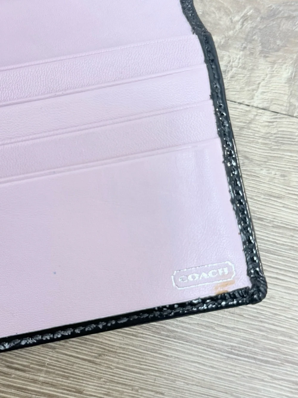 Y2K Coach Black Embossed Leather Continental Wallet